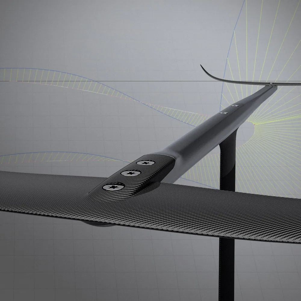 Conexión del ala delantera AEON al fuselaje Conexión del ala delantera AEON al fuselaje